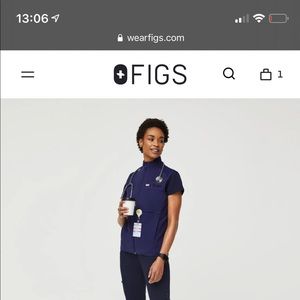 FIGS On shift fleece vest in navy color